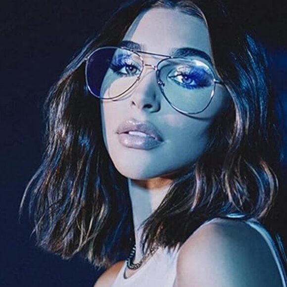 Classic Aviator Glasses for Women Men Metal Frame Clear Lens Eyeglasses - Picture 6 of 9